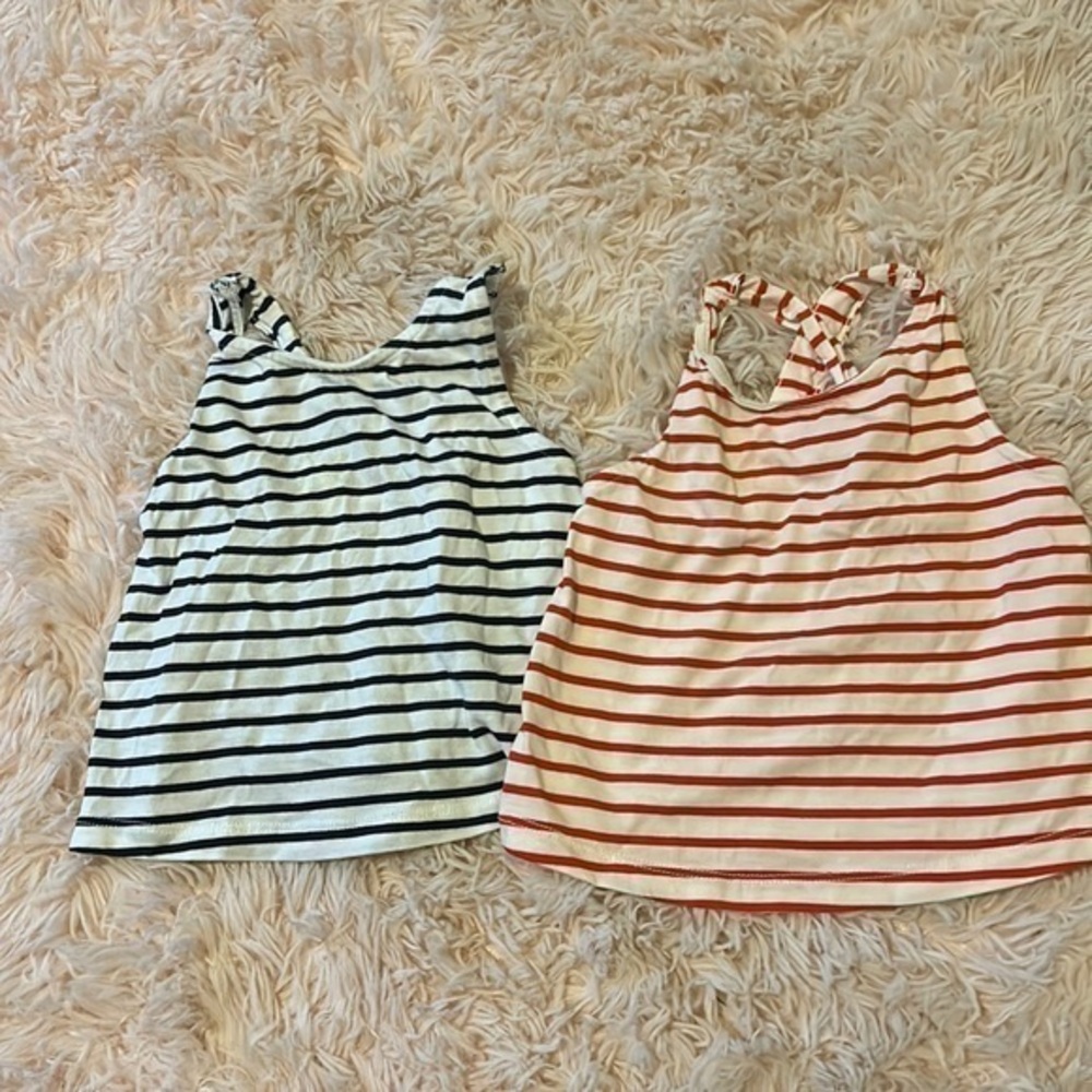Set of mini Biden cross back tanks size 2-3 years